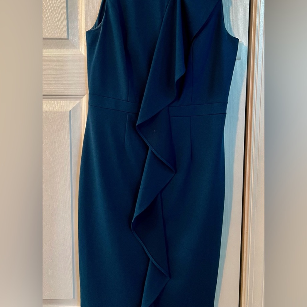 Adrianna Papell crepe ruffle front dress. Worn once.